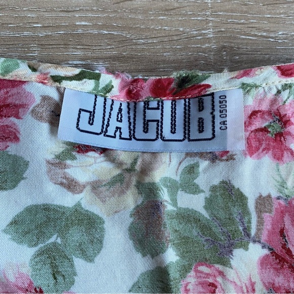 Vintage Jacob blouse button up floral rose shirt 100 % Viscose medium - Picture 6 of 6